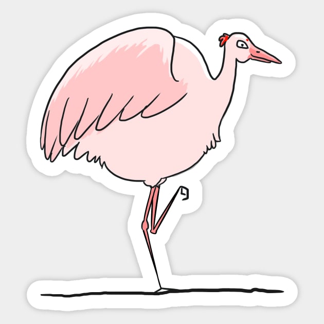 A flamingo - or is it a pink balloon? Sticker by quenguyen